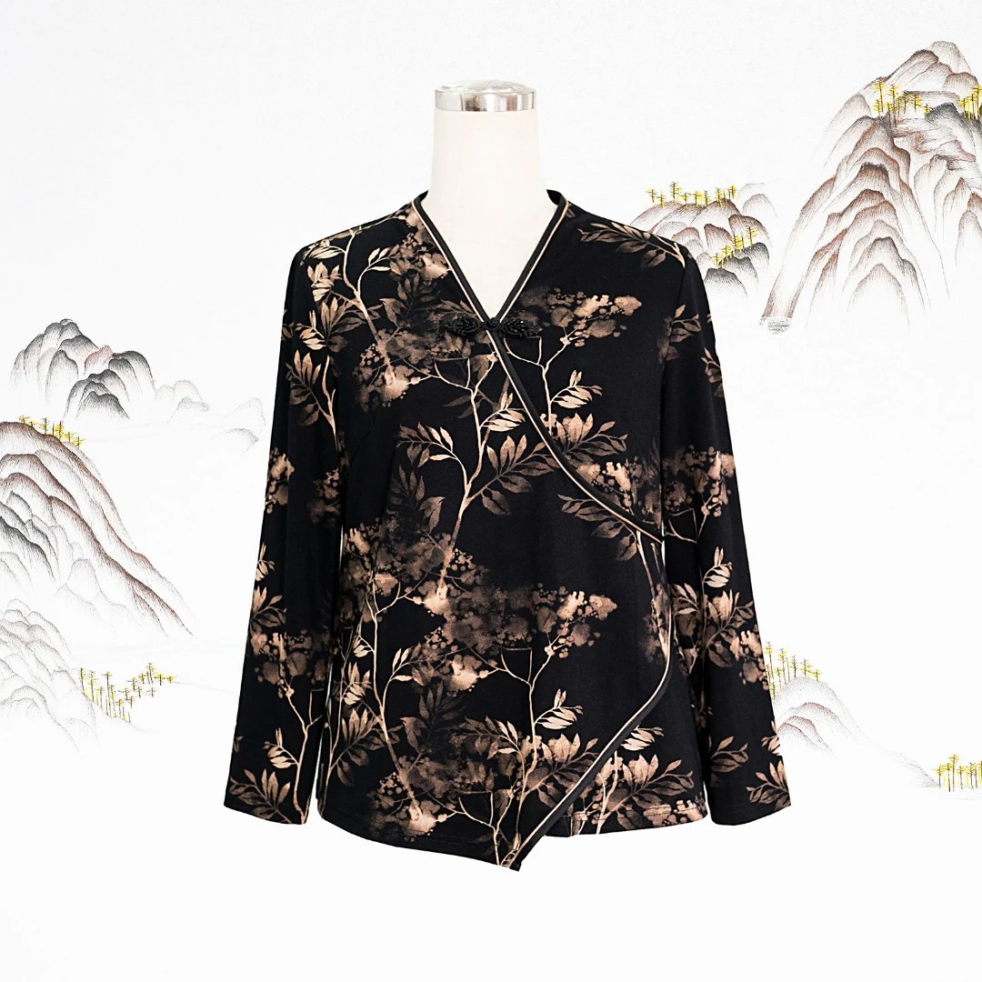 司缪【W2705】轻奢大码秋冬新款复古中式改良旗袍新中式盘扣上衣