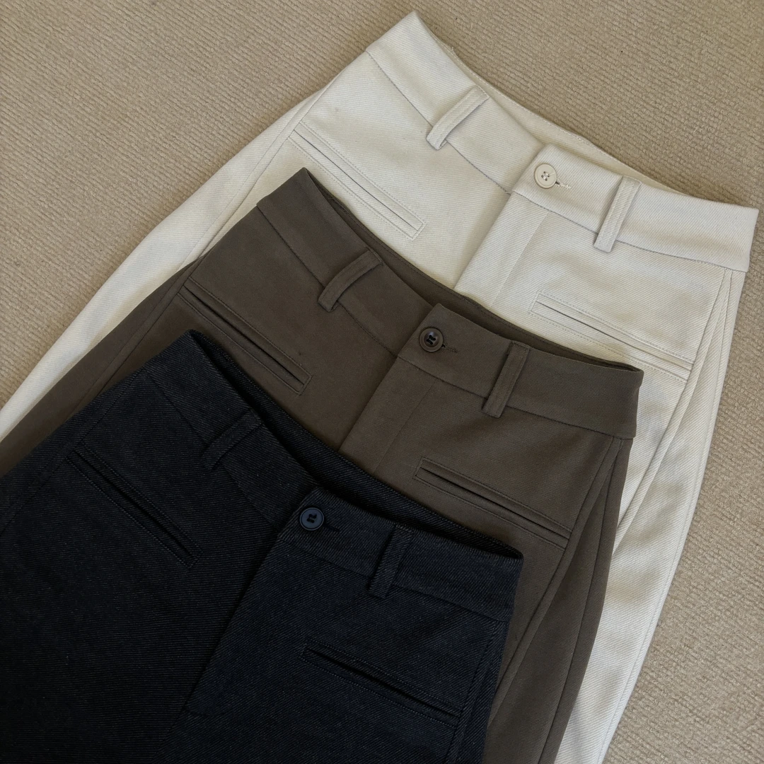 加厚毛呢裤子女2024新款秋冬阔腿裤高腰直筒休闲裤慵懒松弛感裤子