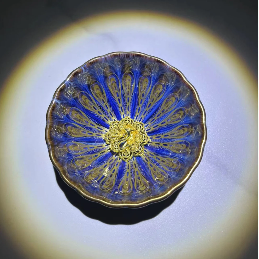【雀羽金孔雀】窑变品茗茶器茶具无礼盒