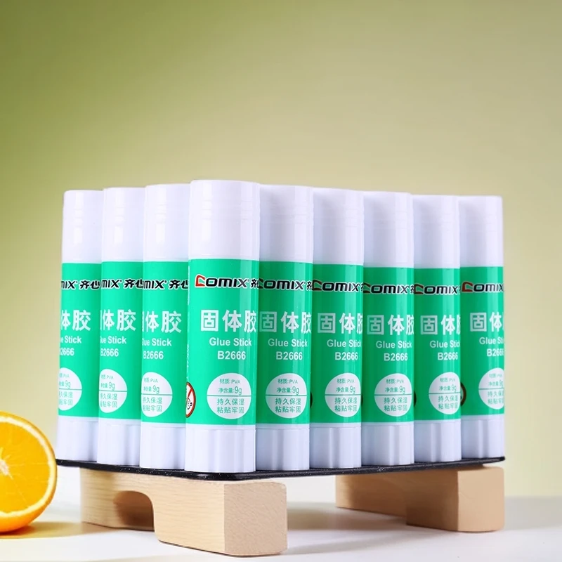 齐心B2666固体胶棒小号9g固体胶水学生文具儿童用手工课办公用品