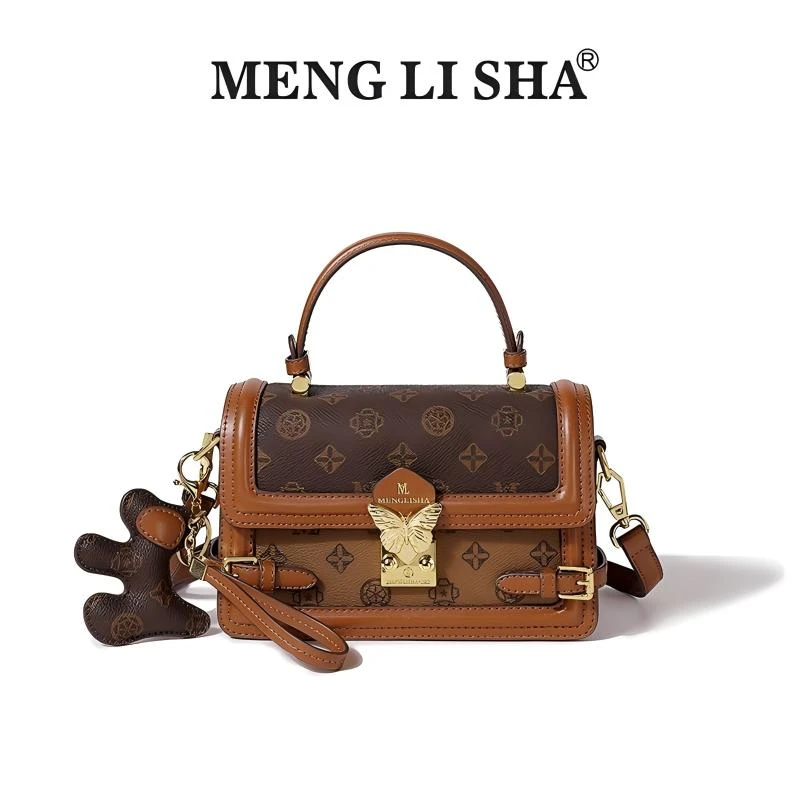 Mengl isha/梦丽莎 经典复古系列【蝶梦】轻奢手提单肩斜挎包百搭女