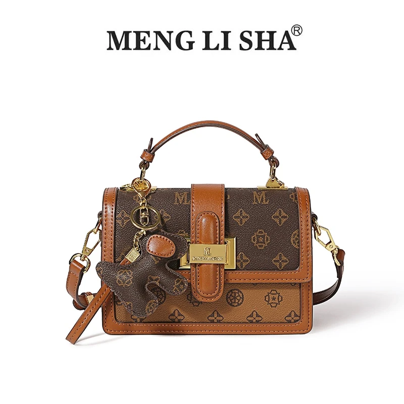 Mengl isha/梦丽莎 经典复古系列【玉琢】水桶包单肩斜挎轻奢秋冬女