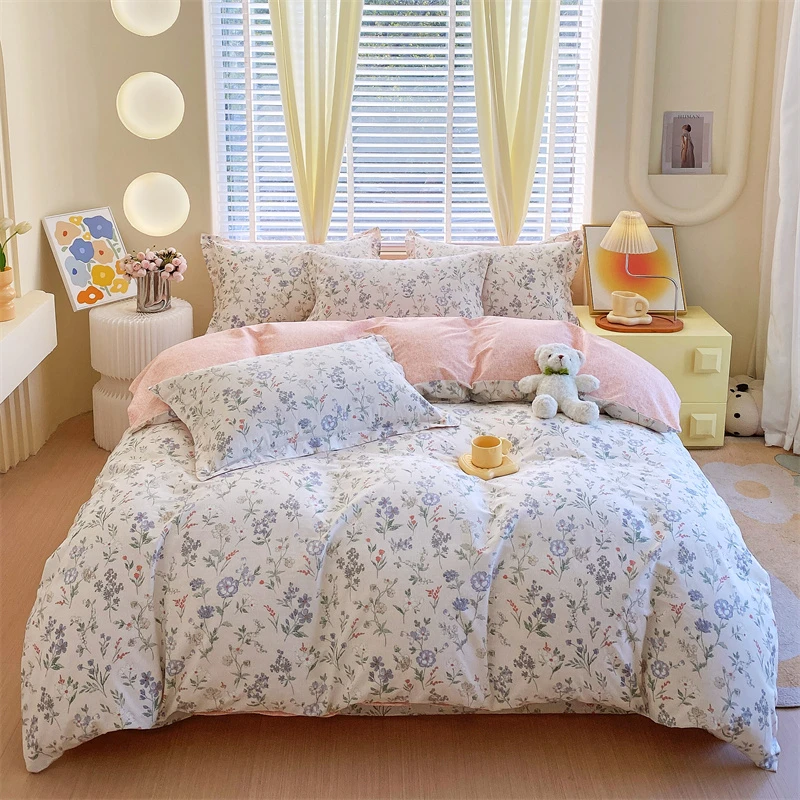 【全棉100%四件套】全棉印花系列四件套2024新款13372斜纹碎花加厚