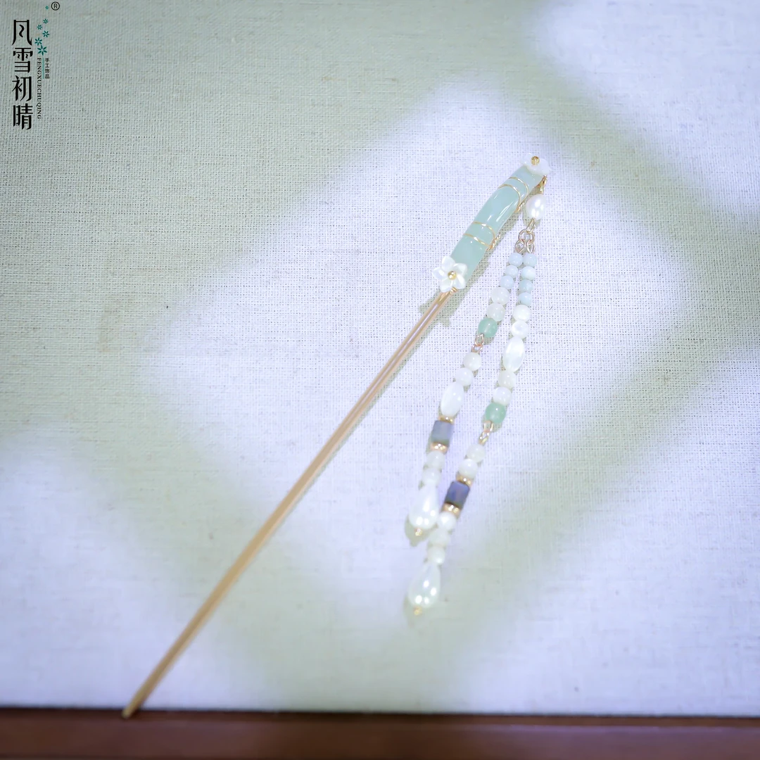 风雪初晴【新粉浮力】藕染发簪复古古典超仙仙气簪发古风国风簪子