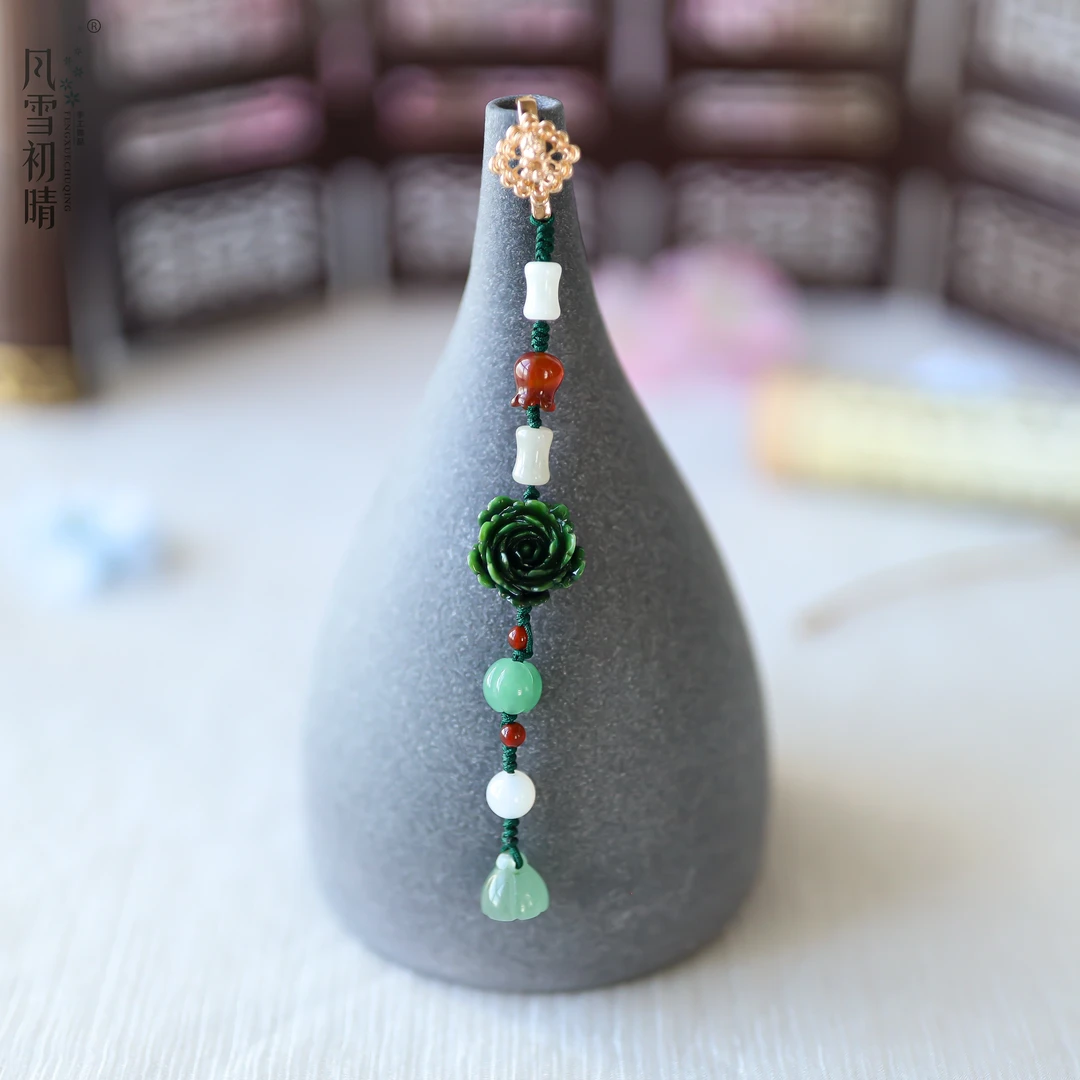 风雪初晴玫瑰压襟【今日新品】发簪手工国风明制汉服复古日常唐风