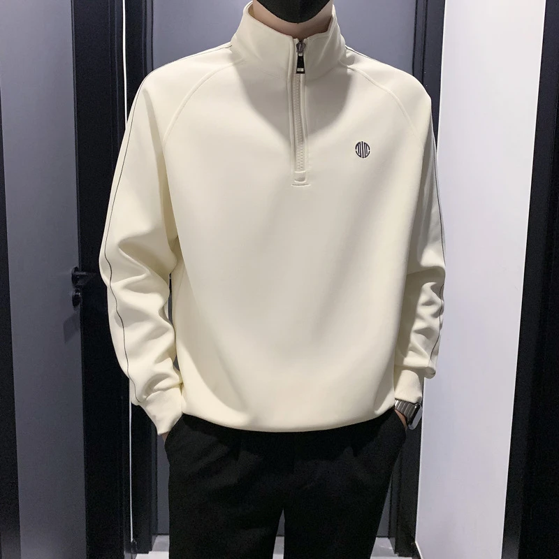 半拉链卫衣男春秋季打底衫长袖内搭2024新款潮牌男装外套上衣T恤t