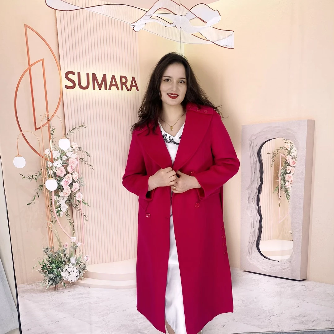 【sumara】时尚气质中长款双面羊毛大衣