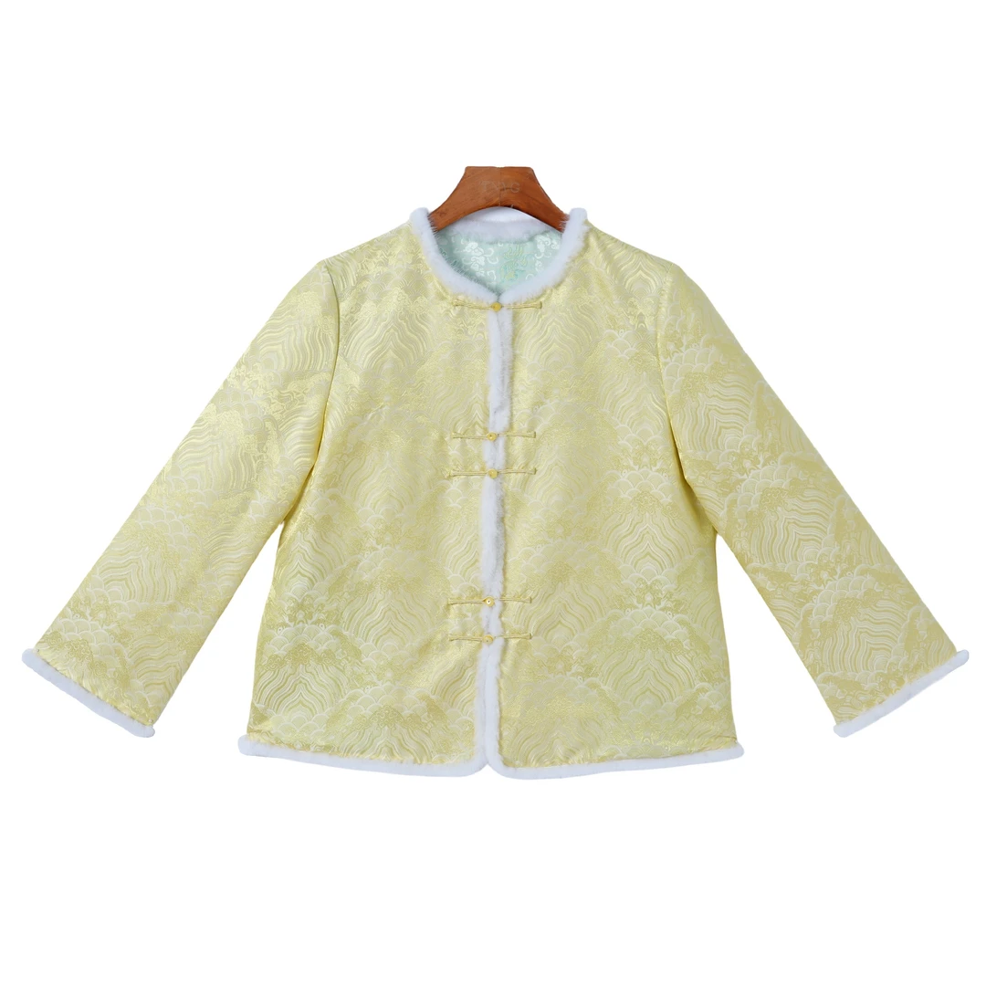 【南湘】桑蚕丝中国风气质复古休闲时尚中式长袖棉衣女F25069