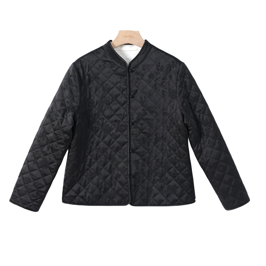 【南枫】桑蚕丝中国风气质复古休闲时尚长袖加棉上衣女2412853