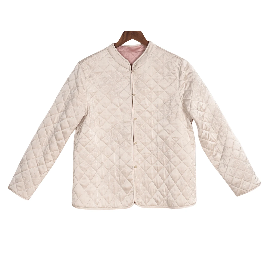 【茉泠】桑蚕丝女气质休闲时尚新中式棉服百搭复古2412837