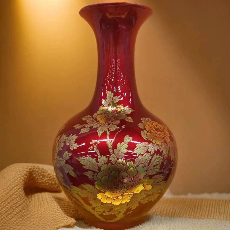 【袁氏瓷业】景德镇陶瓷花开富贵赏瓶