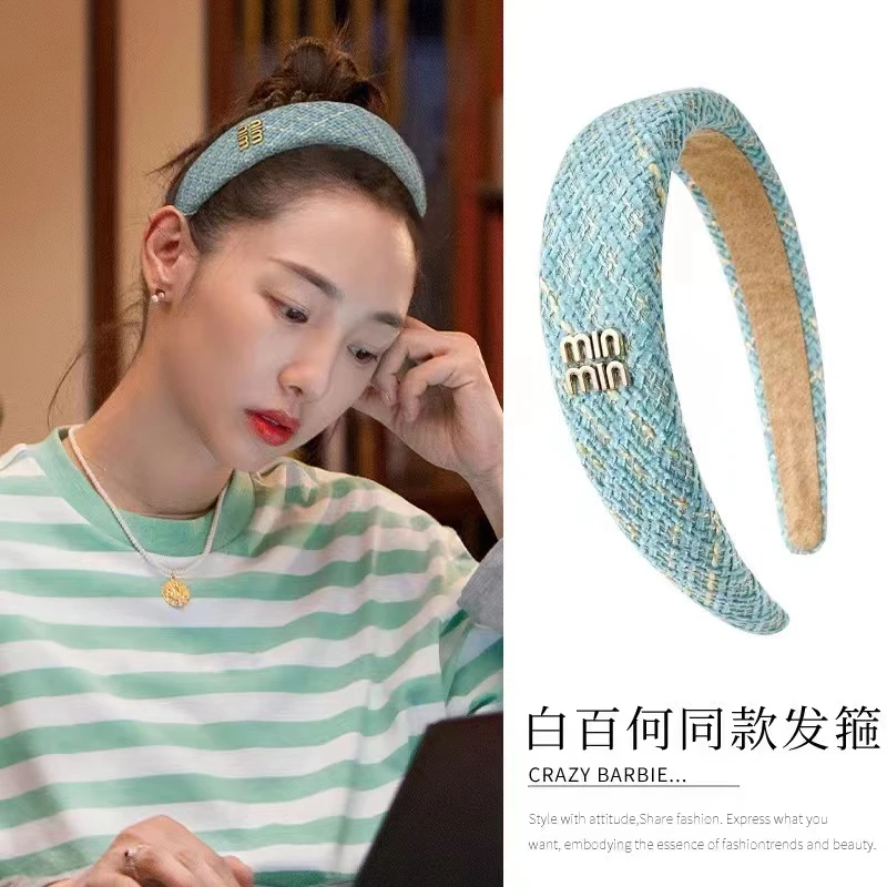 VAMER 非金属布艺发饰 法式小香风高颅顶百搭气质头发箍高级发卡