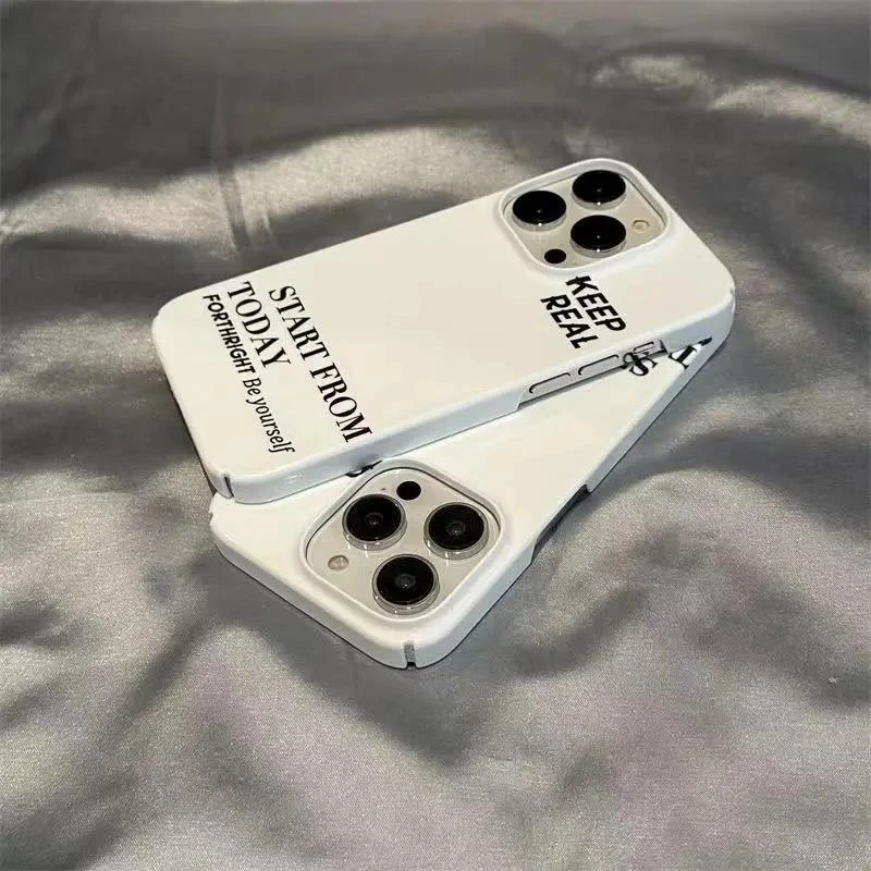 创意简约白色英文适用华为vivo小米苹果oppo荣耀一加手机菲林硬壳