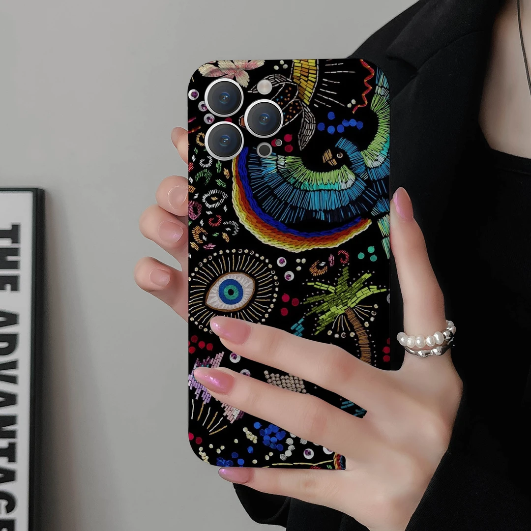 创意个性复古大眼睛适用苹果14华为vivo小米oppo荣耀手机菲林硬壳