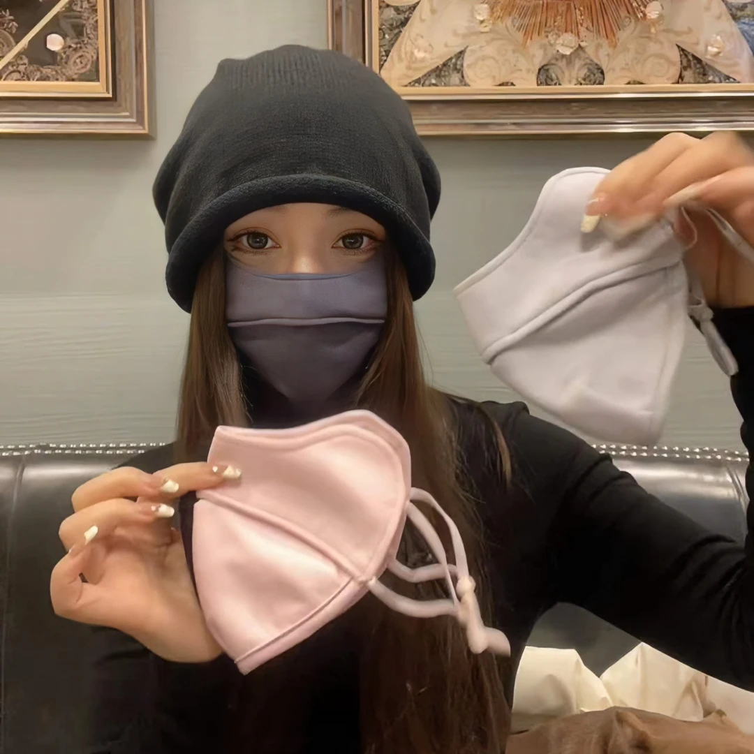 秋冬季高颜值保暖口罩女新款护眼角立体显脸小加厚透气遮全脸口罩