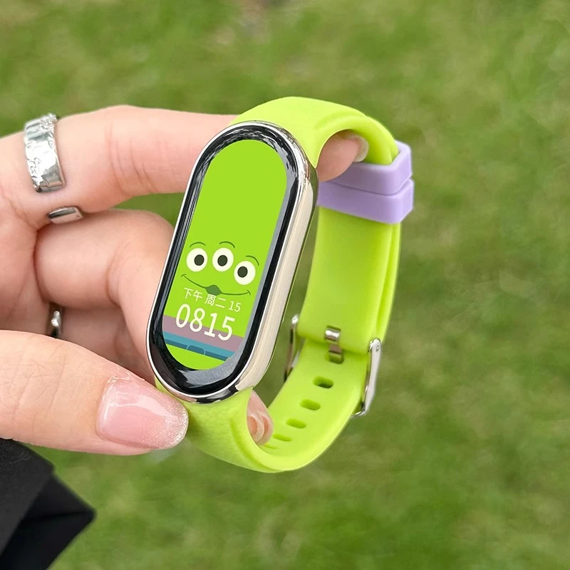 适用小米手环9/8表带新款7/6/5仿皮革撞色硅胶腕带3/4代NFC版高级