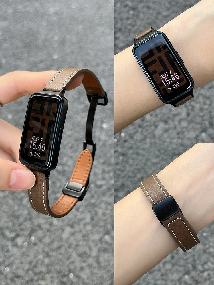 适用华为FIT3手表表带watchfit2折叠磁吸皮质腕带fit3代夏季时尚