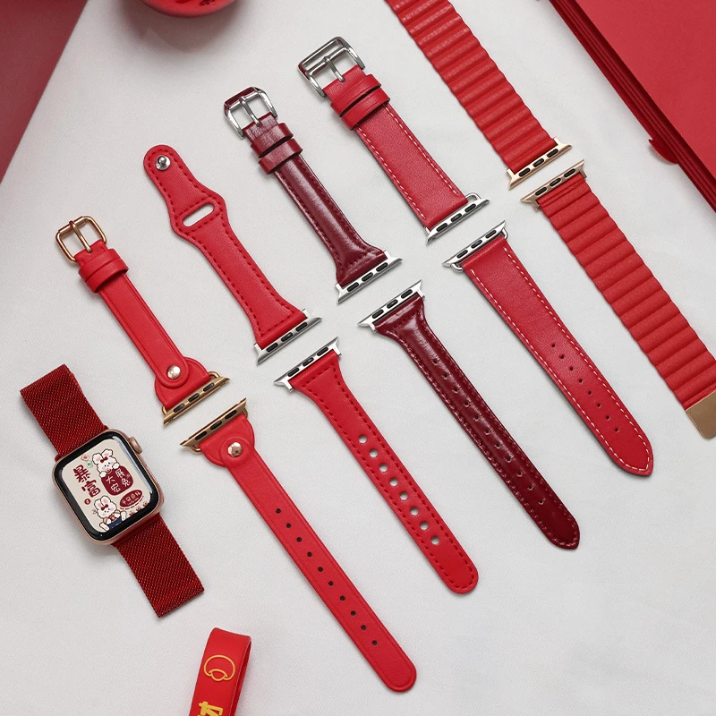 适用苹果手表s8表带iwatch7/6/5/4/3/2/se/ultra腕带创意新年款潮