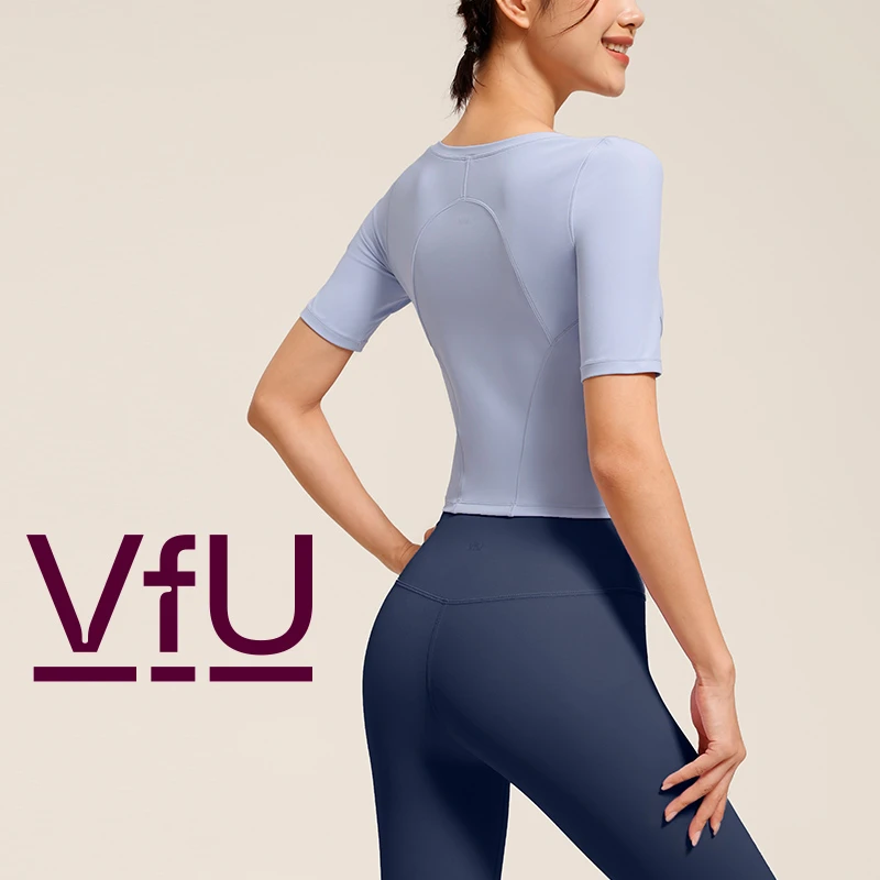 VFU修身显瘦紧身夏日穿搭瑜伽服女上衣短袖运动健身服T恤夏45053