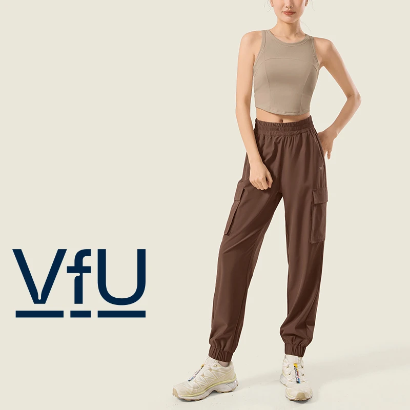 VFU宽松休闲运动裤女瑜伽舞蹈裤健身束脚九分裤显瘦工装裤夏 2730
