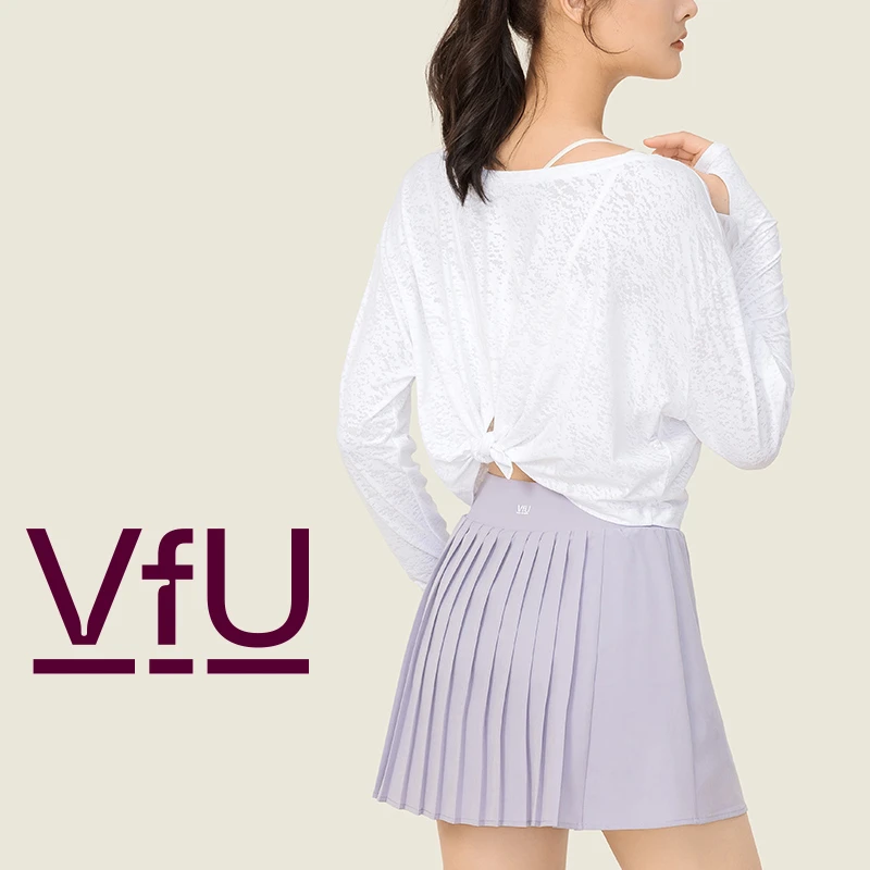 VFU透气舒爽运动瑜伽服女正反两穿防晒长袖宽松上衣罩衫t恤65003