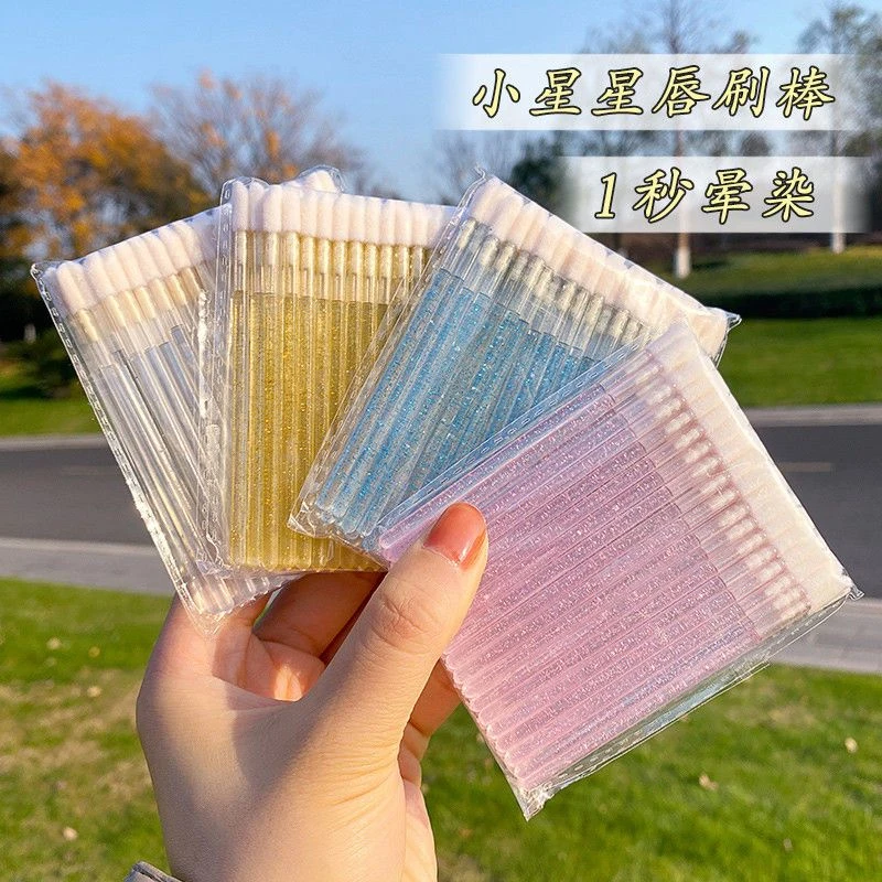 网红新款一次性水晶唇刷棒口红刷唇釉刷棉签便携化妆刷美妆工具