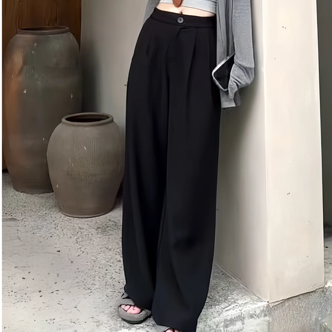 【大瑶家】2024秋季高腰直筒宽松拖地阔腿西装裤百搭垂感显高显气质