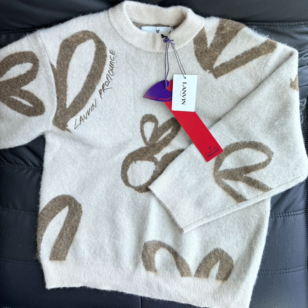 LANVIN/PRONOUNCE 胶囊系列驼色圆领毛衣成毅同款 S码