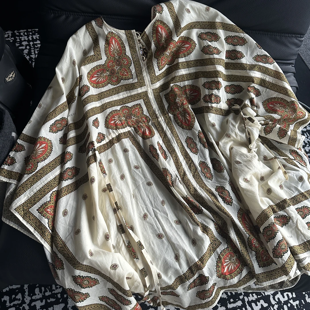 99新 GUCCI/古驰 Gucci秀款波西米亚风斗篷连衣裙