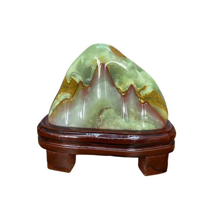 古青靠山家居摆件办公室客厅玄关中式创意室内手工高档摆设礼品