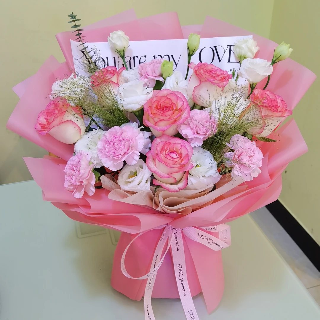 七夕❤️粉色系玫瑰鲜花花束全国同城配送老婆女友闺蜜生日节日礼物