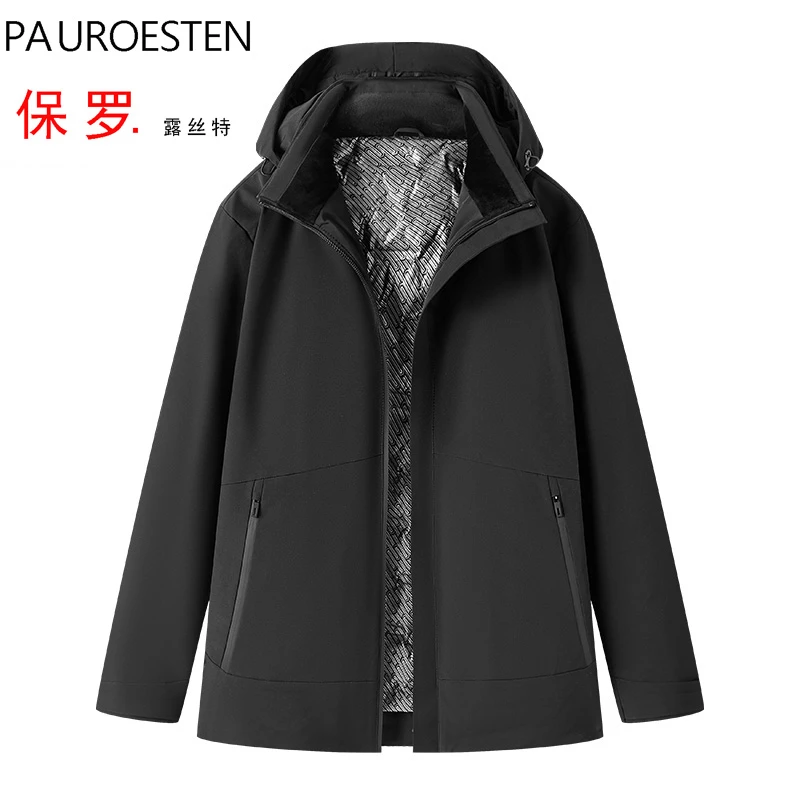 保罗秋冬三防黑金羽绒服户外防风防水加厚保暖80羽绒冲锋衣中长款