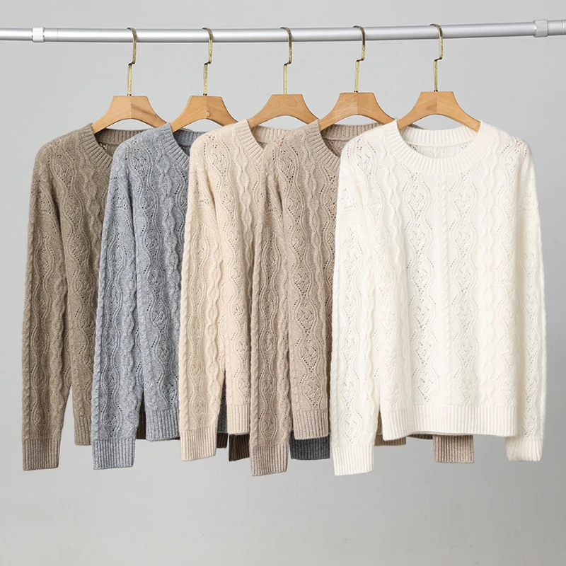 【100山羊绒】24年新款上 高奢品针织圆领开衫-7A110