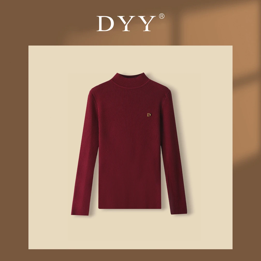 DYY品牌显瘦极简风半高领百搭秋冬高领修身针织衫YL8117