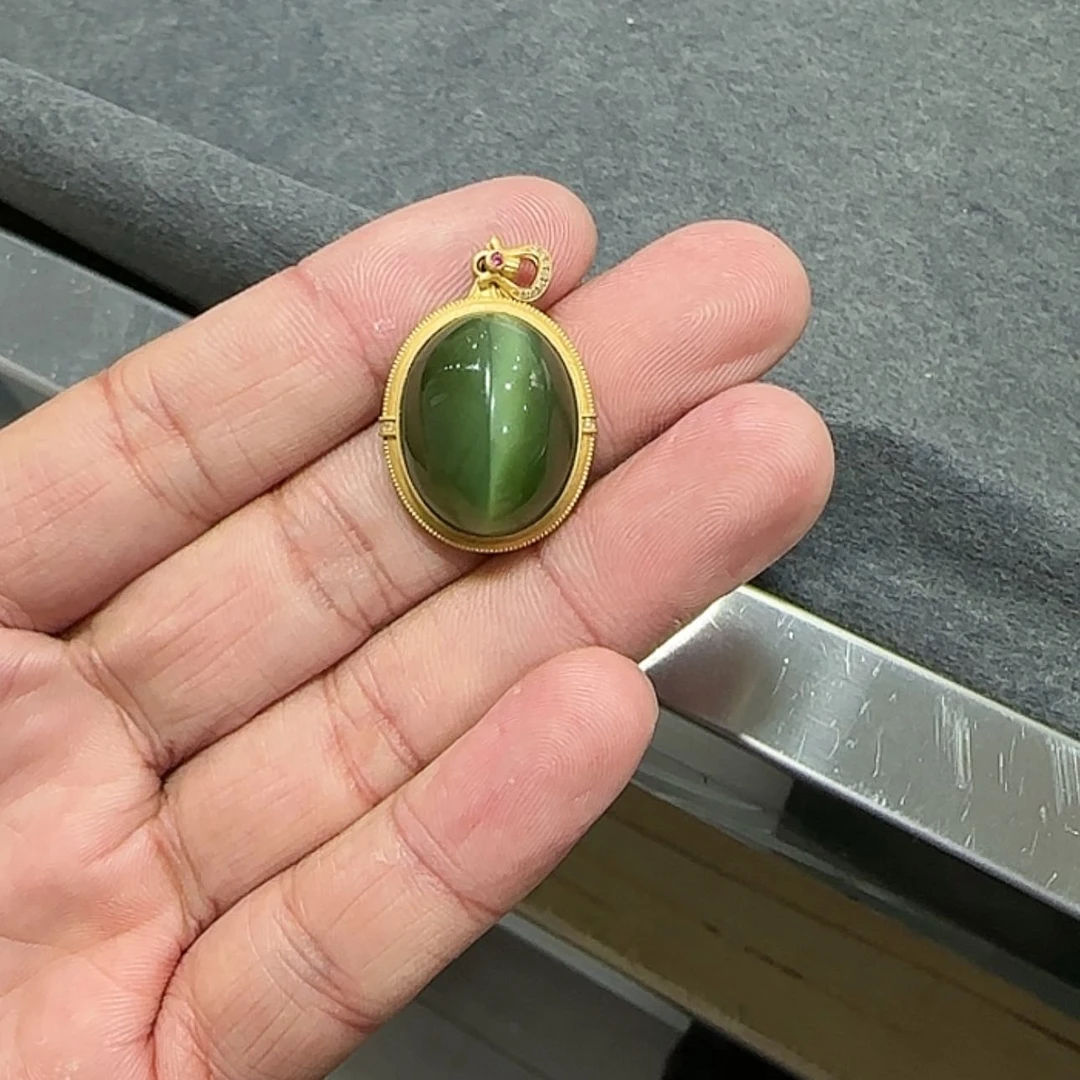 【闪购商品】和田玉（碧玉）颈饰18K金镶嵌