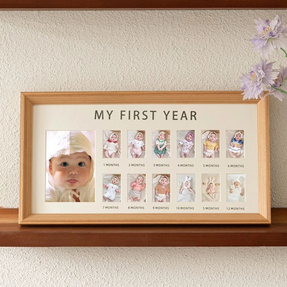 宝宝一周岁12个月儿童成长记录相框摆台百天纪念婴儿洗照片证件