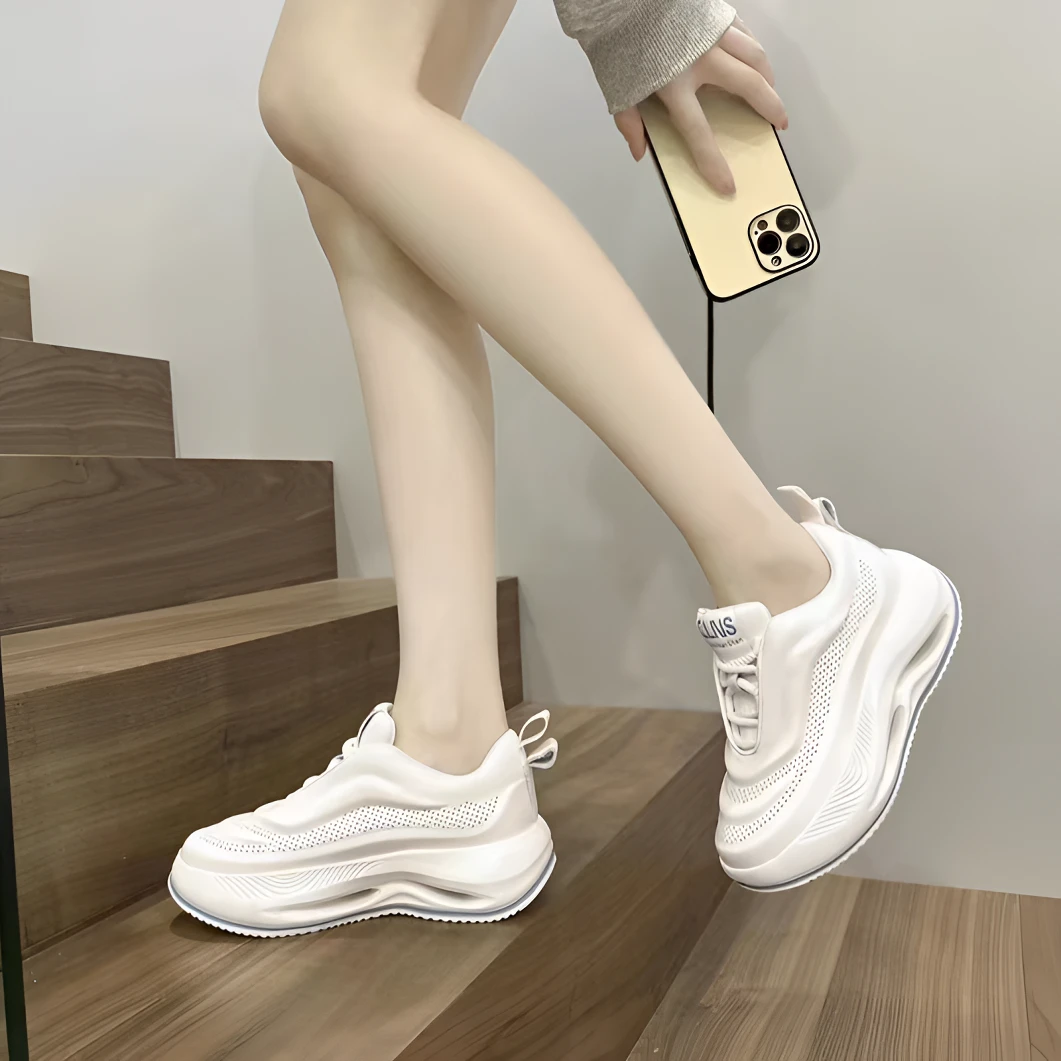 【查理女神】春秋情侣潮鞋软底软面韩版太空鞋皮面厚底软底休闲鞋