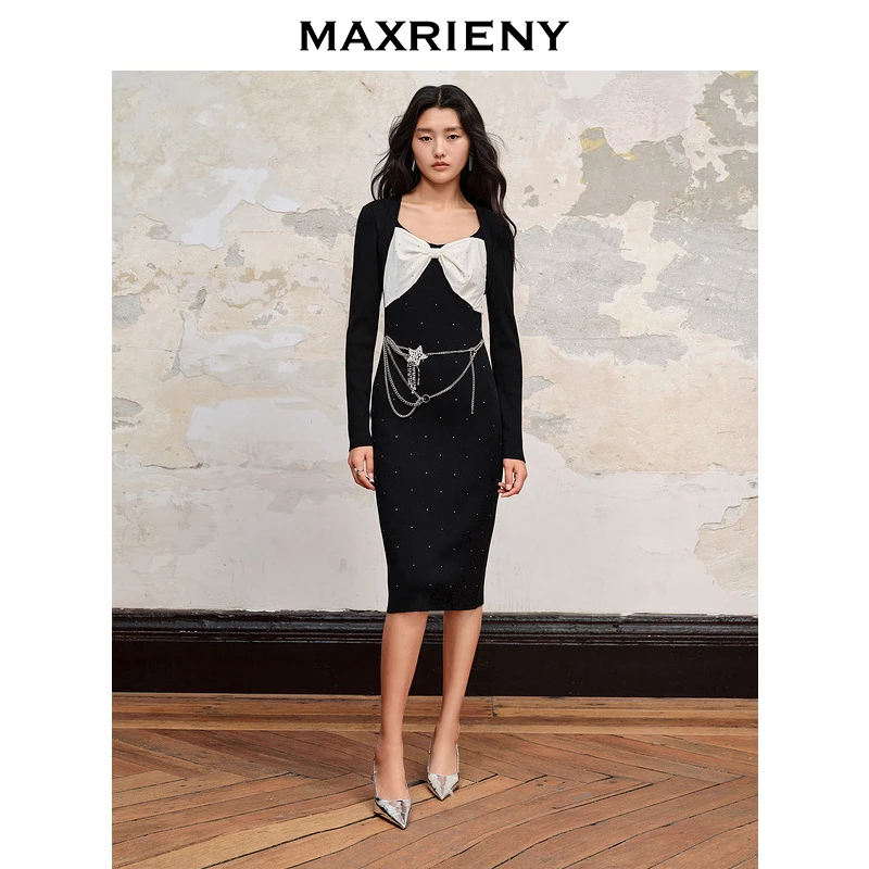 【诗语专属】MAXRIENY星愿裙精致轻奢连衣裙百搭针织小黑裙