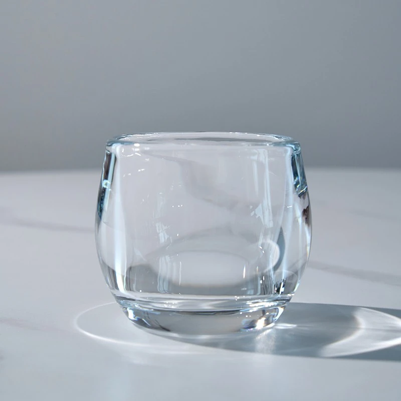 中式茶杯玻璃杯耐热防爆耐高温家用透明水晶隔热加厚喝水杯扳指杯