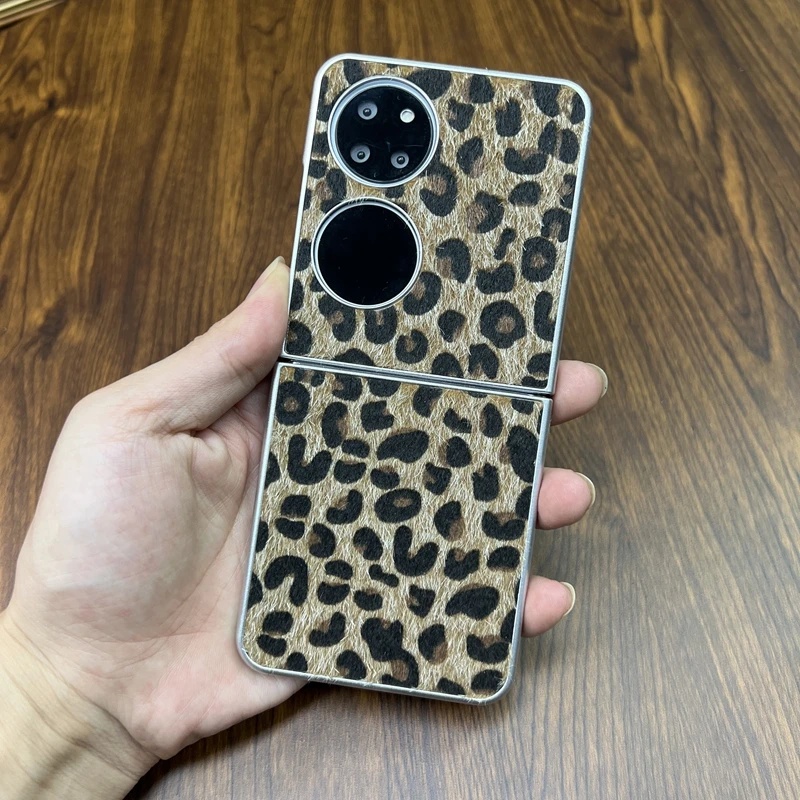 华为pocket2手机壳折叠屏高级感网红保护套p50pocket/s豹纹女时尚