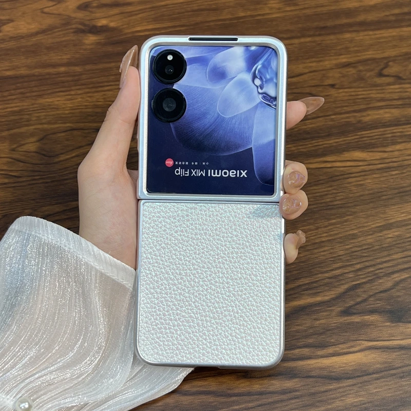 小米mixflip手机壳折叠屏高级感网红防摔保护套时尚女款奢华皮质