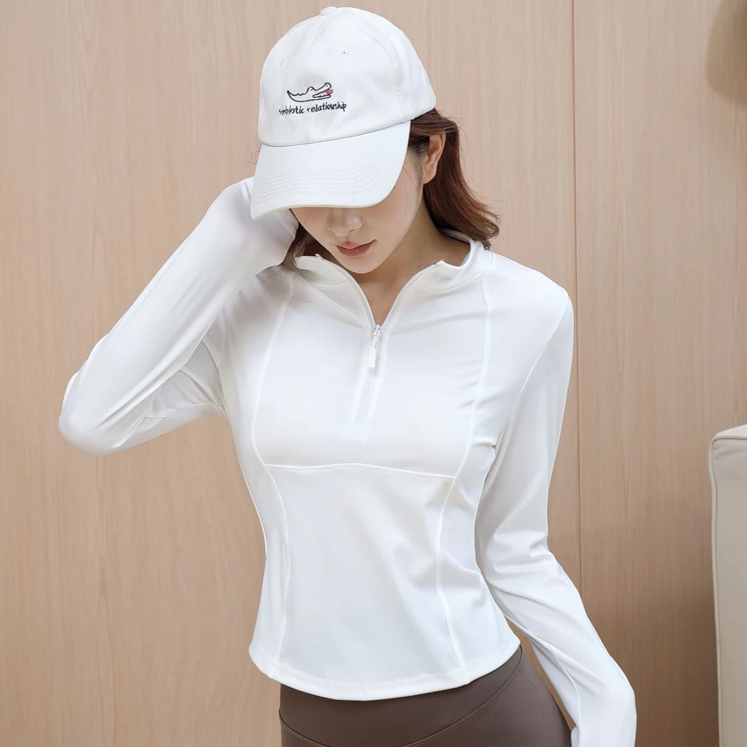 S2328 - 修饰身材！显瘦-可单穿 瑜伽拉链款上衣 XX