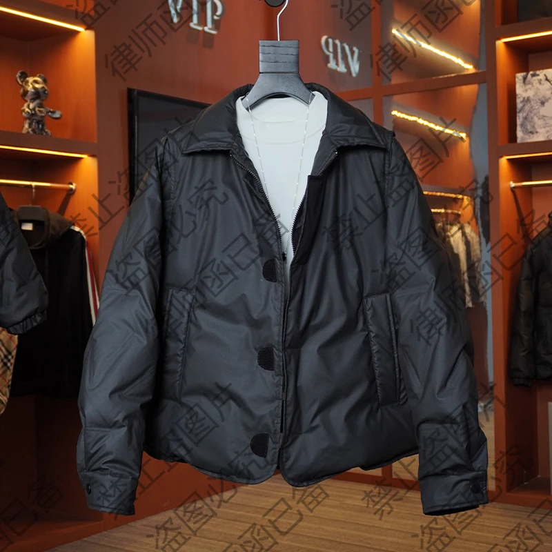 2024冬款假两件羽绒服外套加厚保暖男女同款白鸭绒上衣休闲（11）