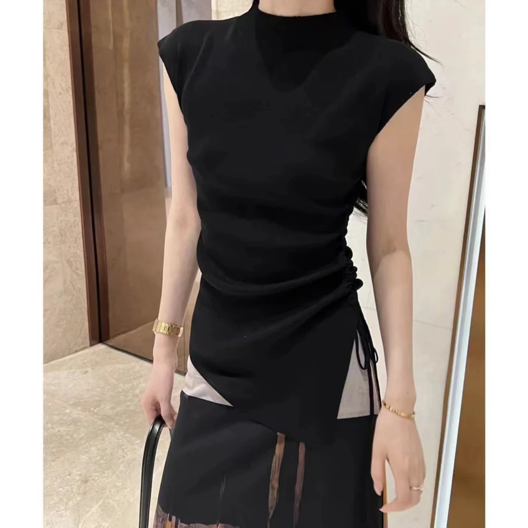 (慢慢壹店).yr2024新款设计感收腰显瘦针织上衣 40 42 43