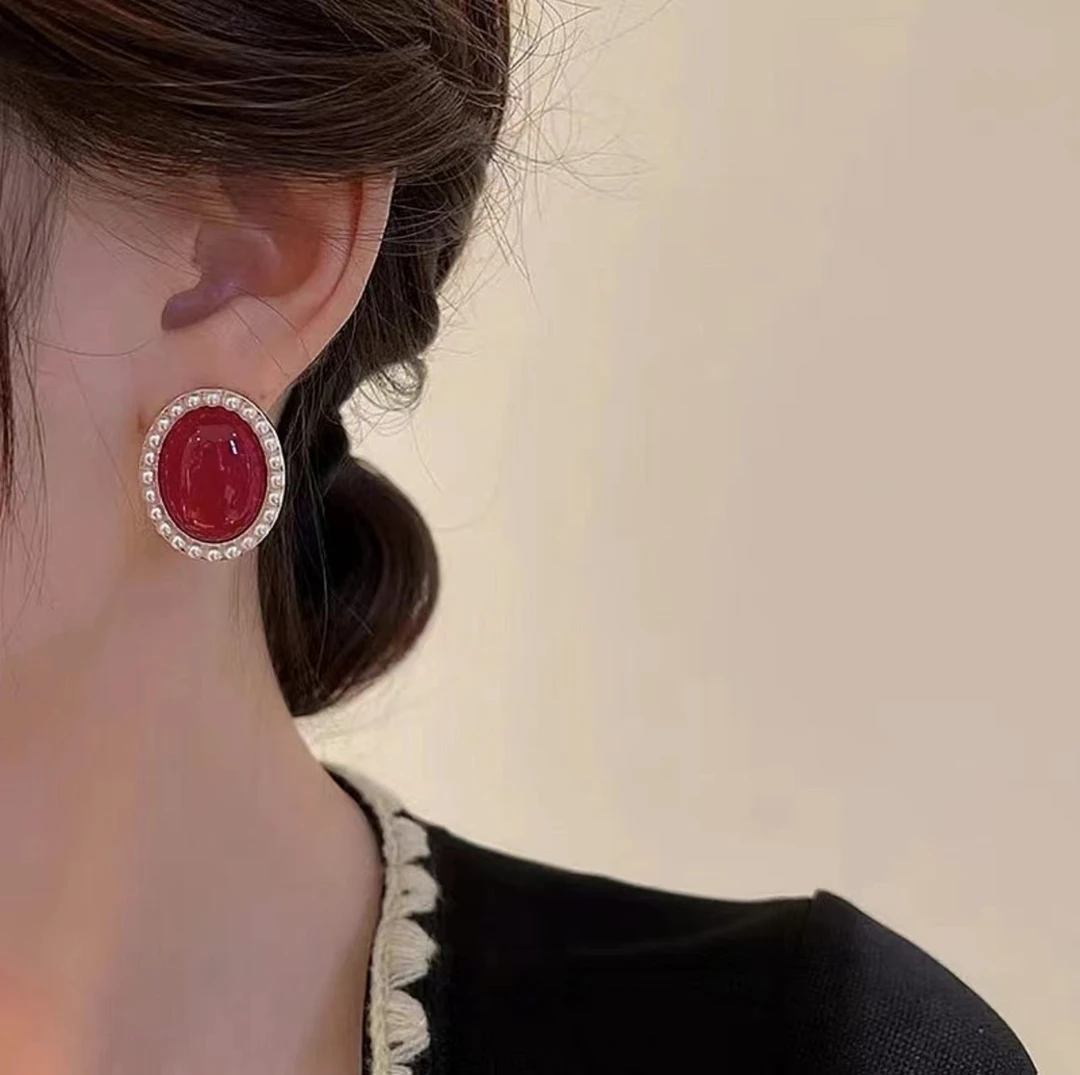 铜合金耳饰 【伯爵夫人】银针气质轻奢复古法式耳钉时髦好物-5045