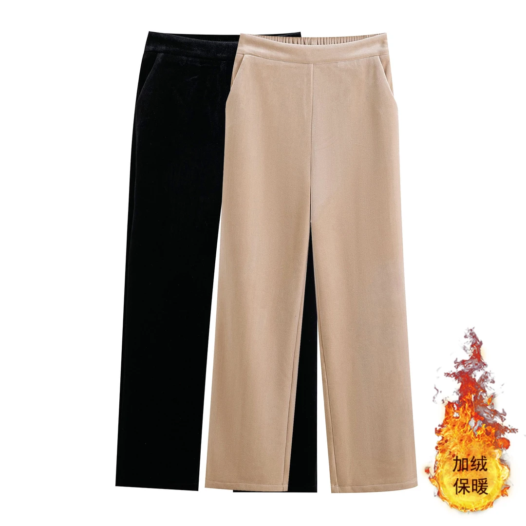 如歌年代2024新款阔腿女裤秋冬裤子高腰洋气显瘦直筒长裤休闲裤