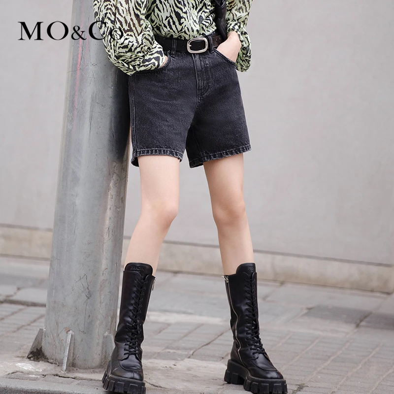 MOCO夏季修身显瘦高腰单车裤短裤时尚牛仔裤MBB2SOTT18