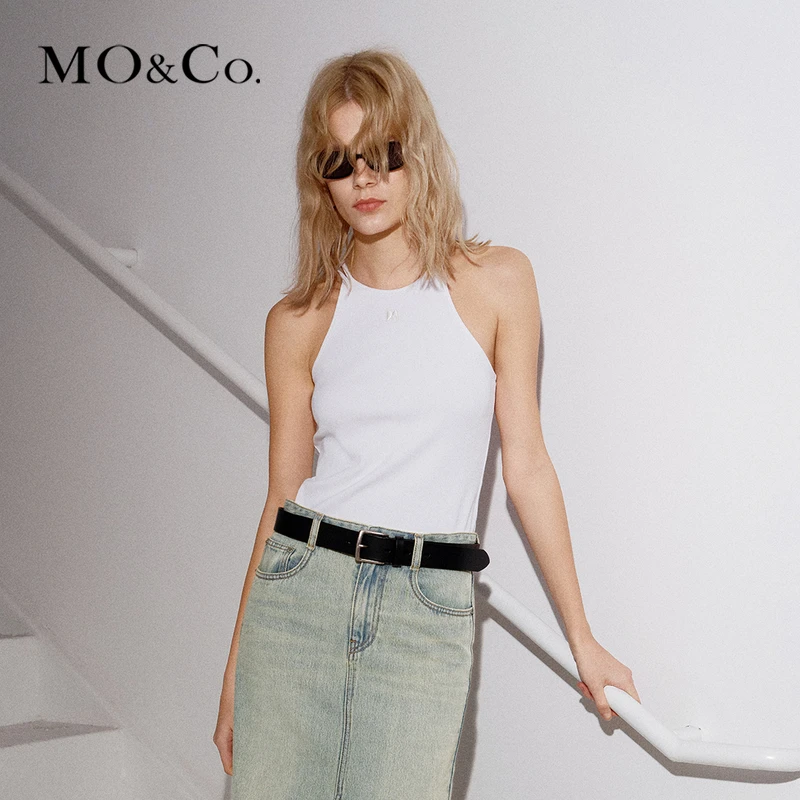 MOCO夏削肩圆领针织背心打底衫MBD2VETT54