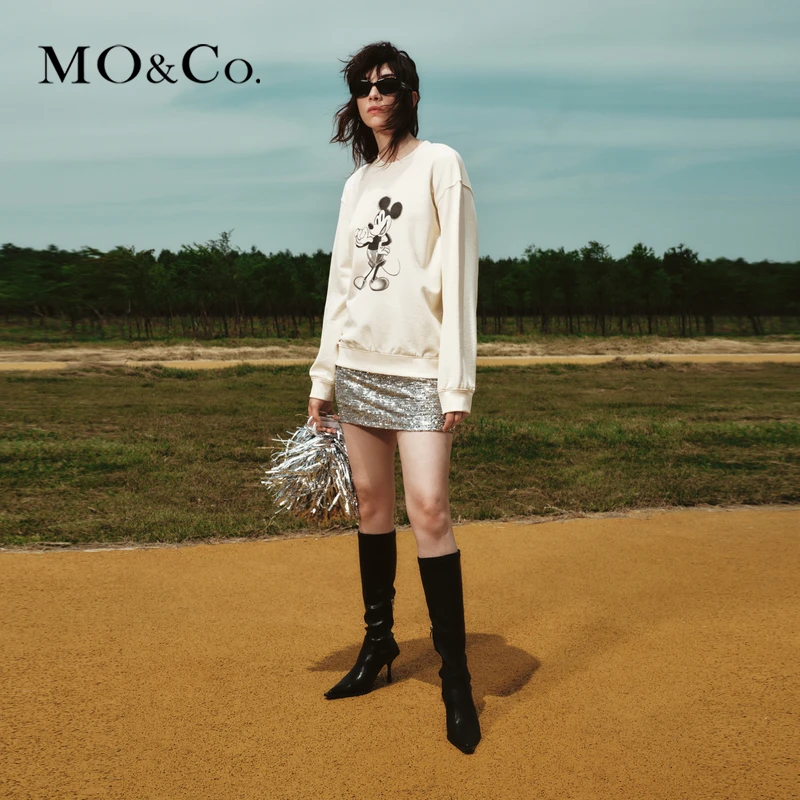 MOCO重工珠片缀饰高腰包臀短裙半身裙MBC3SKTK06