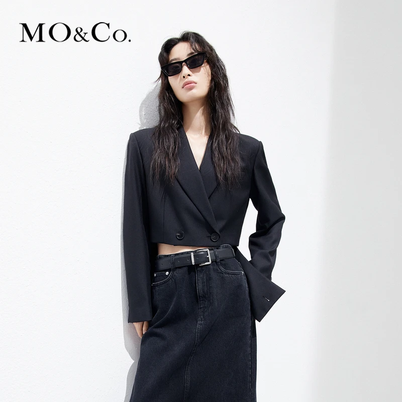 MOCO春季解构分割收腰宽肩西装外套小众设计感MBC1BLA003